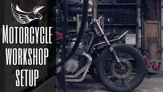 Motorcycle Workshop Setup  Garage Makeover on a budget [upl. by Eiramenna]