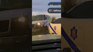 Stolen UHaul Flips Over Cop Car [upl. by Mera]