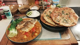 Sea Bass curry Part 4Done 🐟🦐🍚🍞✨✨✨🍺🍺🍺😁👍 [upl. by Hudgens]