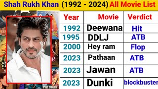 Shah Rukh Khan All hit and flop movie 2024 I Jawan  pathaan [upl. by Ramsay]