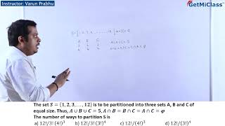 Partitioning Set into Three Equal Parts KCET 11th Mathematics Permutation And Combination [upl. by Marbut]