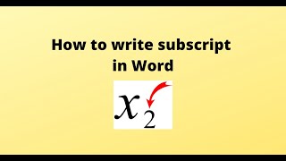 How to write subscript in Word [upl. by Levona]