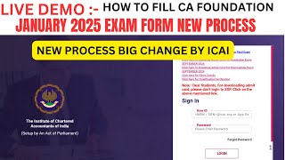 How to Fill CA Foundation January 2025 Exam Form  Full Process  CA Foundation Exam Form Process [upl. by Vaughan]