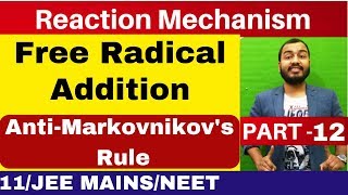 Reaction Mechanism 12  Free Radical Addition  Anti Markovnikovs Rule  JEE MAINSNEET [upl. by Hubey143]