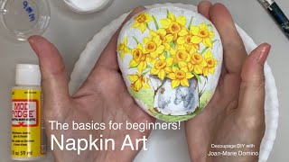 Beginners Napkin Art  Decoupage with Mod Podge  the “very basics” 😊 START HERE ⬆️  Learn FAST [upl. by Enilekaj]