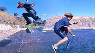 GoPro Game of SKATE  Wakeskating VS Skateboarding [upl. by Neffirg]