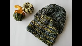 Czapka beanie na szydełku rozmiar 5254  krok po kroku [upl. by Atinrehs]