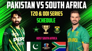 Pakistan vs South Africa schedule 2024  Pakistan vs South Africa T20 and ODI series schedule 2024 [upl. by Melesa243]