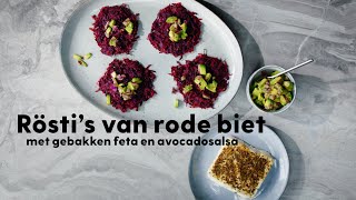 Rösti’s van rode biet met gebakken feta en avocado – recept – Allerhande [upl. by Delphinia80]