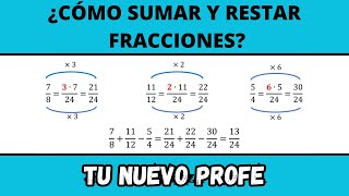 ¿Cómo sumar y restar fracciones  33 [upl. by Zuckerman]