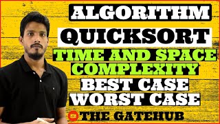 Quicksort Time and Space Complexity  Quicksort Analysis  Best Case  Worst Case  GATECSE  DAA [upl. by Joly]