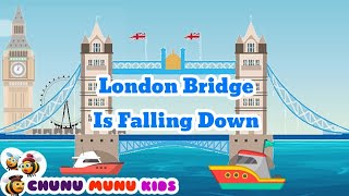 London bridge falling down  nursery rhymes and kids songs with lyrics  Chunu Munu kids [upl. by Teague]