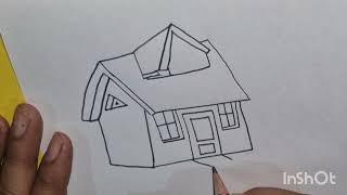 How to draw a beautiful housesnow houseeasy house making projectworkforkids monicapunia [upl. by Jenna]