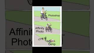 Photoshop vs Affinity Photo vs Gimp shorts memes meme dankmemes photoshop [upl. by Adiaz668]