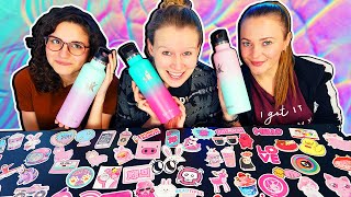 WIR DESIGNEN UNS TRINKFLASCHEN Customize drinking bottle Challenge im VSCO GIRL Style mit Stickern [upl. by Samanthia]