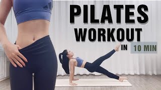 10 MIN PILATES ABS FAT BURN  PILATES Workout  No Equipment [upl. by Atter101]