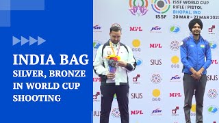 India Bag Silver Bronze In World Cup Shooting On Day Two [upl. by Radborne]