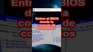 Entrar al BIOS desde cmd shorts [upl. by Sirrap]