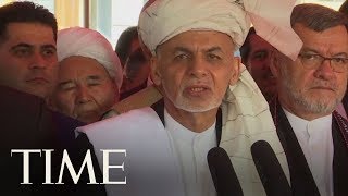 Afghanistans President Ashraf Ghani Praises Taliban Ceasefire In Eid Holiday Address  TIME [upl. by Alfreda]