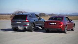 Volvo XC60 vs BMW M240i drag race [upl. by Anemaj767]