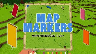 Map Marker in MCPEBedrock New update Minecraft 121  Banner Map Marker Tutorial [upl. by Rizas879]