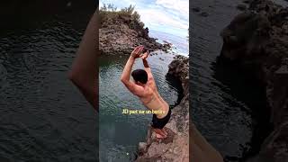 Session cliffjump à bassin 18 😀iledelareunion extremesports flipping adrenaline acepro [upl. by Tterrab663]