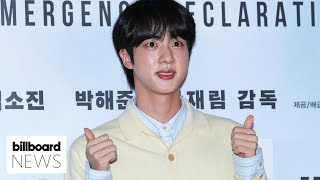 BTS’ Jin Finishes Army Service Set To Hug 1000 Fans  Billboard News [upl. by Oimetra785]