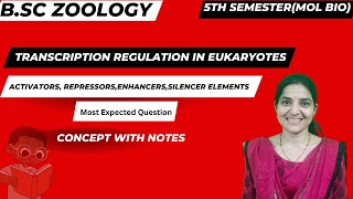 Transcription Regulation In eukaryotes Activators Silencer Enhancer repressors BSc 5th semester [upl. by Lahsram58]