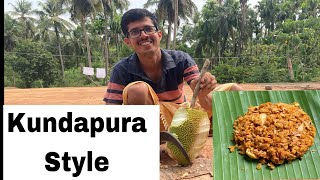 Kundapura style Halasina Kayi palya  raw Jackfruit recipe in Kannada  ಕಡಿಗೆ ಪಲ್ಯ [upl. by Elledoj]