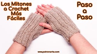 Tutorial Cómo Tejer Mitones a Crochet Muy Fácil y Rápido Paso a Paso Principiantes [upl. by Auot719]