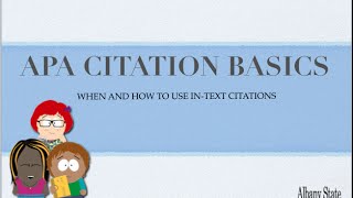 APA Intext Citations 6th Edition [upl. by Yelhak]