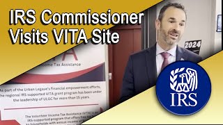 IRS Commissioner Visits VITA site [upl. by Ahsikym]