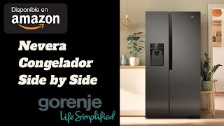 Gorenje NRS 9 EVB Side by Side Nevera Congelador NoFrost [upl. by Anwahsat]