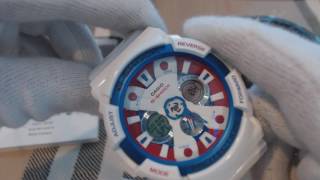 White Casio G Shock Maritime Tri Color Watch GA201TR 7A [upl. by Onil]