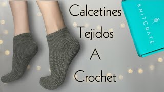 Calcetines tejidos a crochetimitación dos agujasLaManualidades [upl. by Diarmuid896]