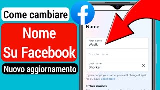 Come cambiare il tuo nome su Facebook 2023  Cambio nome Facebook 2023 [upl. by Irrok200]