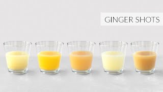 5 Homemade GINGER SHOTS  3 Ways to Make Wellness Shots [upl. by Eecak180]