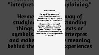 Hermeneutics hermeneutics meaning etymology definition origin results [upl. by Palumbo]