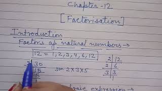 Factorisation  Basic Concept of Chapter 12th  Class 8th [upl. by Ahtiekahs]