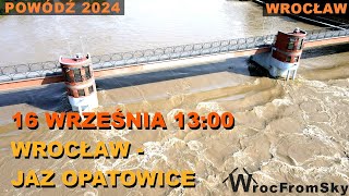 ODRA stan z 1300 PONIEDZIAŁEK  Jaz Opatowice 16092024 [upl. by Ynohta]