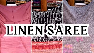 🛒Pure Linen saree with low price 🛍 Linen Saree Collection 2024 🛍 Linen saree haul [upl. by Nicolle214]