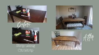 Strip Furniture with CITRISTRIPRemove wood stainFurniture Makeover [upl. by Finella]