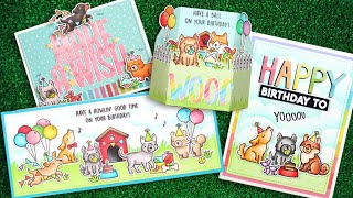 Intro to Yappy Birthday Yappy Birthday AddOn Slimline Grassy Stencil  4 cards [upl. by Chally838]