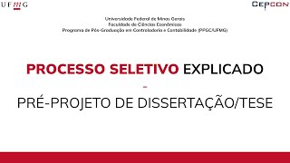 Processo Seletivo Explicado 04 Como Fazer seu Préprojeto de Dissertação ou Tese [upl. by Lust]