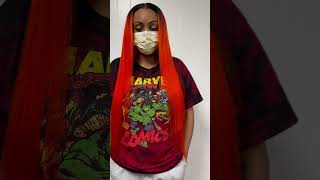 Client orange hair Me Sure🔥 hairstyle hairbundles sewingtutorial haircolor hairtutorial [upl. by Aztiram]