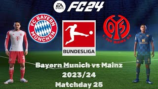 FC BAYERN MUNCHEN VS MAINZ 05 FIFA 24 FULL MATCH 1080P 60FPS [upl. by Marih]