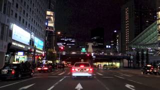 2 大阪梅田周遊（大阪駅周辺）Night Driving Osaka Umeda Area Osaka JR Station [upl. by Suoivatnod]