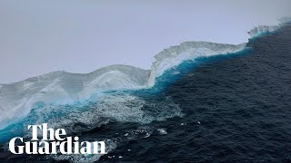 Worlds largest iceberg drifting away from Antarctica captured by drone vision [upl. by Anton278]