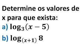 Aula 4  2021  Condições de existência do Logaritmo  Exercícios [upl. by Troy283]