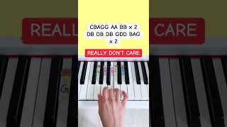 Really Don’t Care  Demi Lovato ft Cher Lloyd Easy Piano Tutorial [upl. by Eilram]